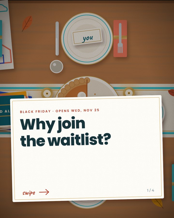 Slide 1: Carousel · Why join the waitlist (three reasons)